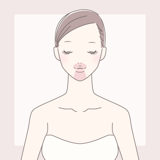 鼻下、あご