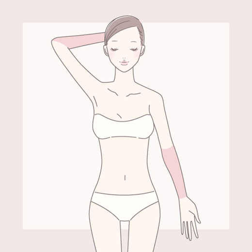 両ひじ下